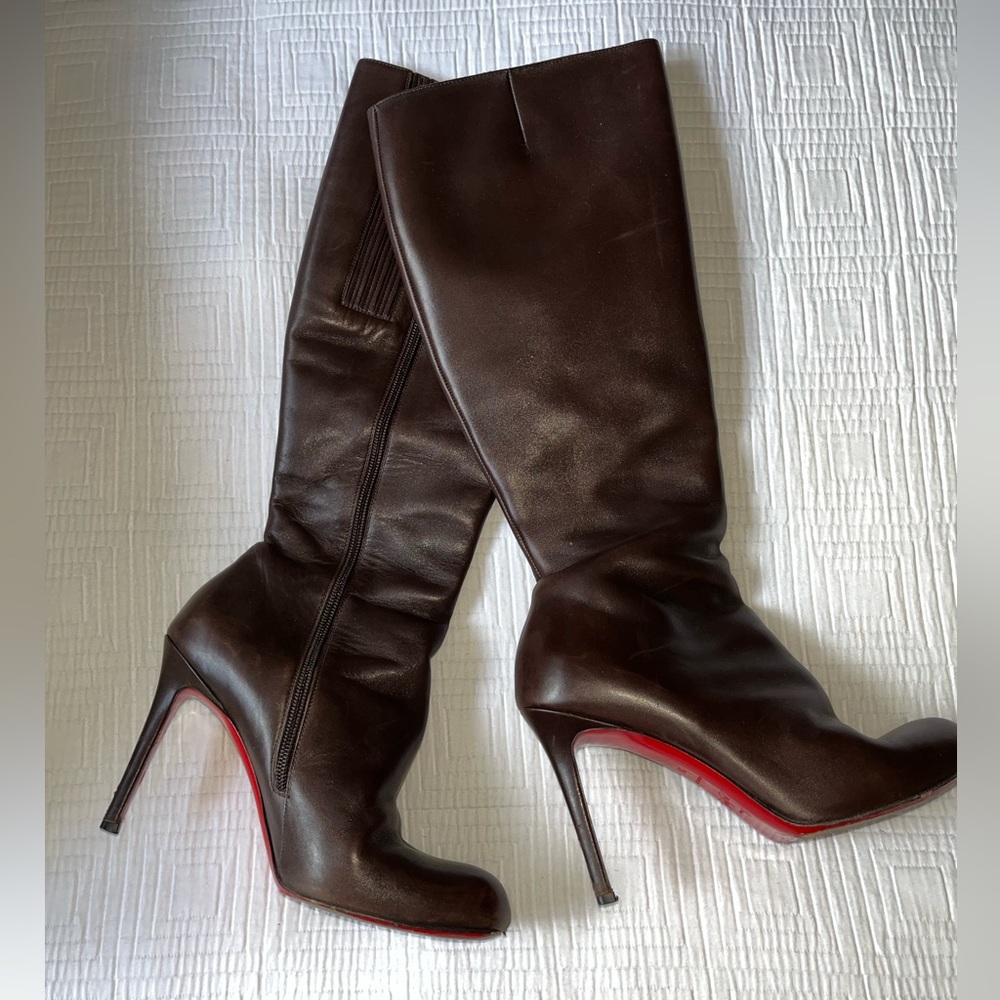 Christian Louboutin Leather Tall Heeled Boots Sz 39 EU